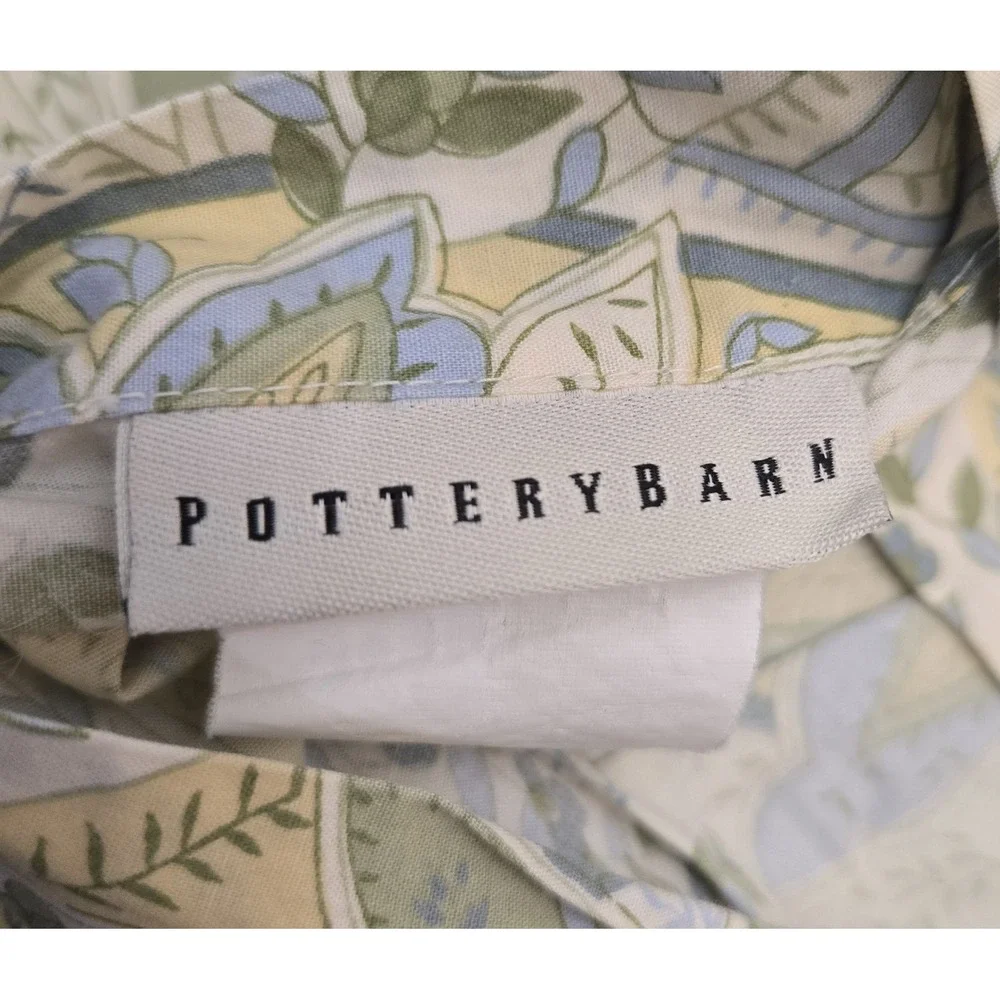 Set (2) POTTERY BARN CAESAREA Pillow Shams Standard Size Pair Blues Greens GUC